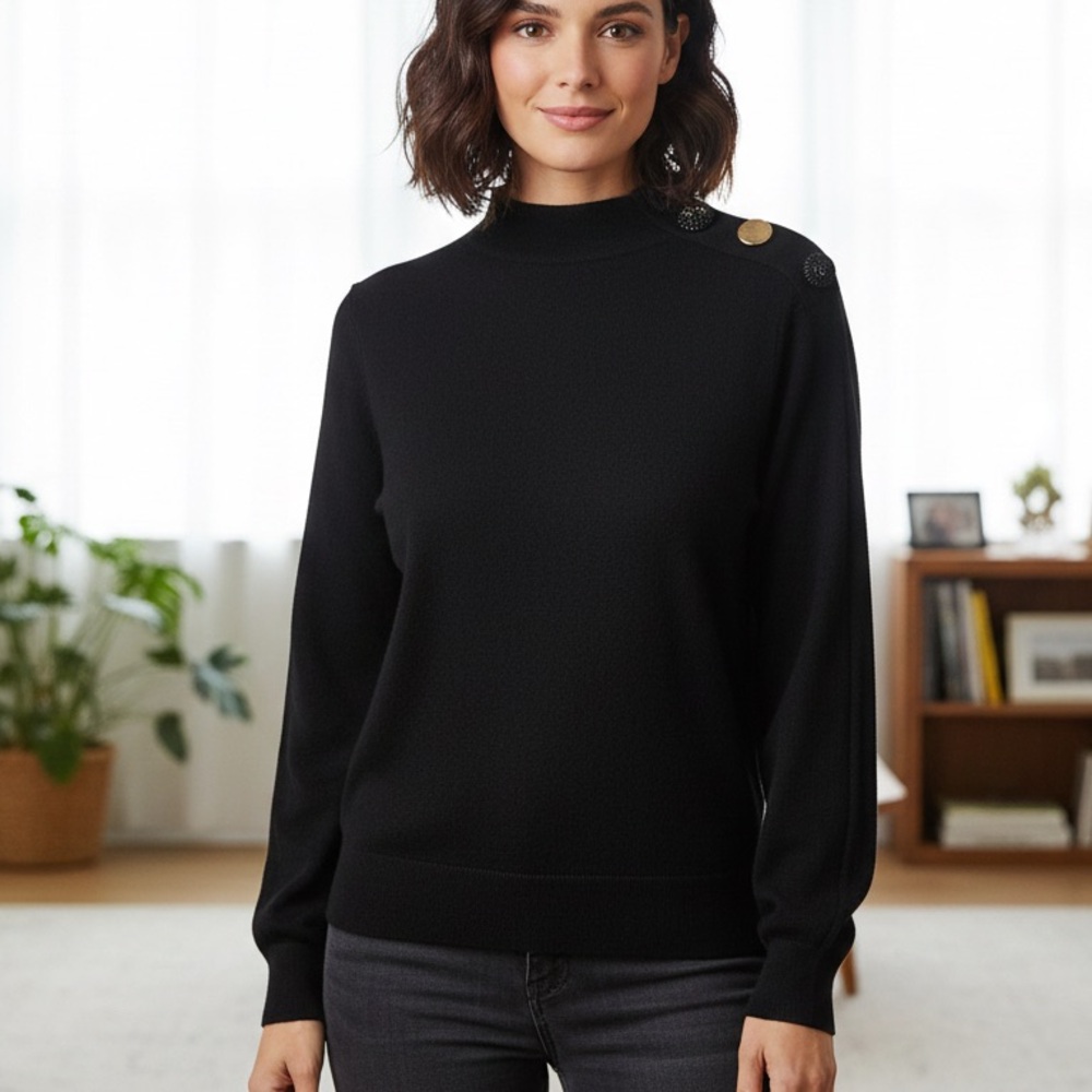Zara women's sweater with three buttons on the shoulder size XL - Picture 1 of 16
